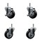 Service Caster 3.5'' Black Poly Wheel Swivel 7/16'' Grip Ring Stem Caster Set 2 Brakes, 4PK GR20S3514-PPUB-BLK-TLB-716138-2-S-2 - alternate 1